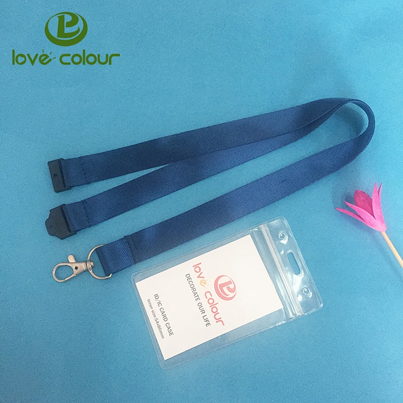 Lovecolour Custom Polyester White Silkscreen Lanyard with Waterproof Card Holder