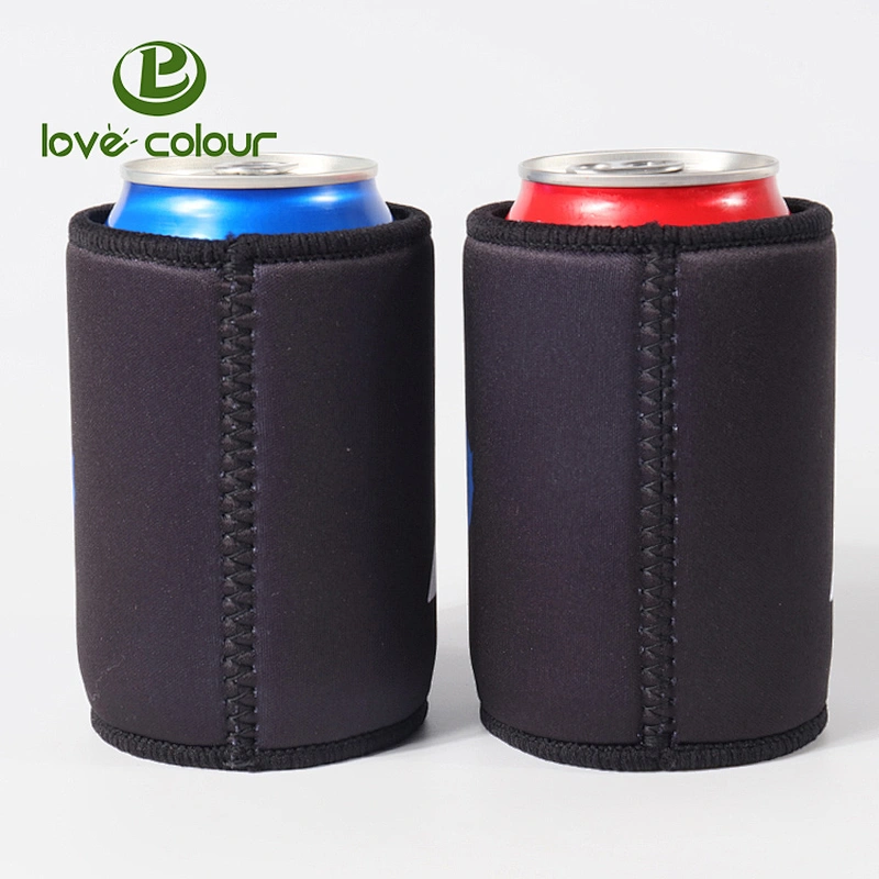 Custom Black Neoprene Insulated Beer Can Sleeve Covers 500ml Beer Can Cooler