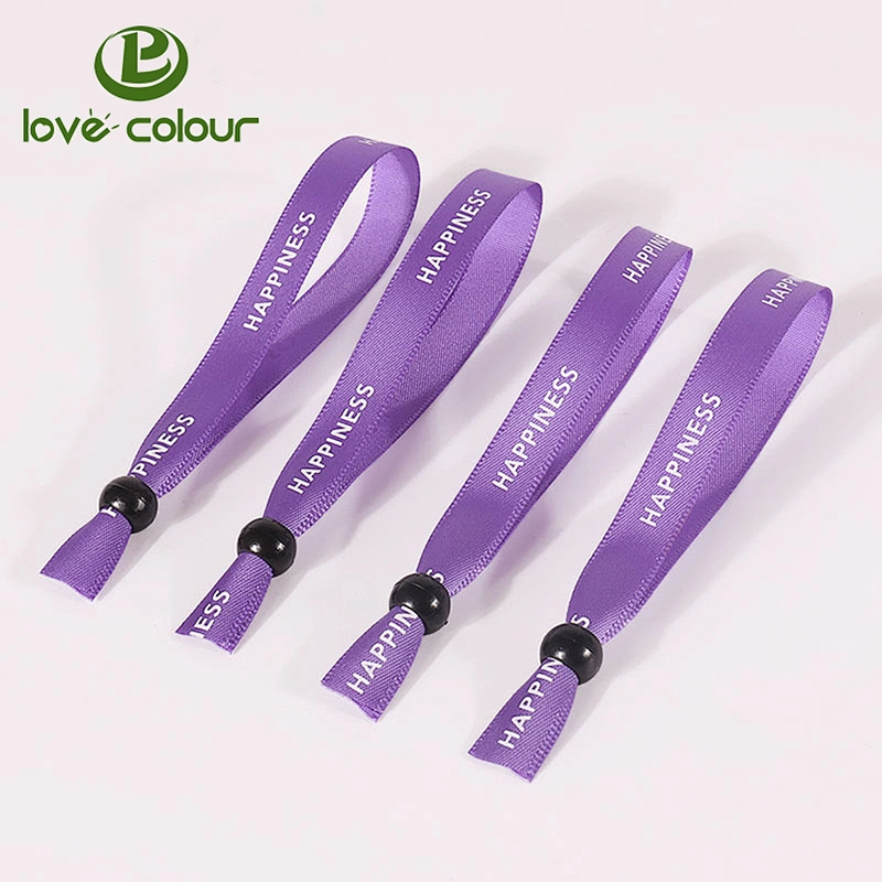 Polyester dye sublimation printing satin bracelet wristband in purple color