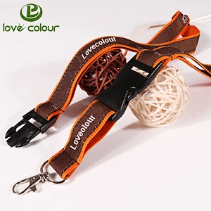 Lovecolour polyester woven your logo lanyards custom key holder neck straps