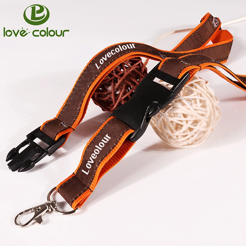Lovecolour polyester woven your logo lanyards custom key holder neck straps