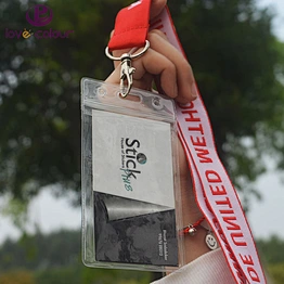 Custom soft pvc plastic id name card holder with printing card