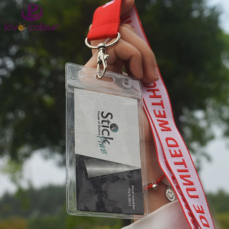Custom soft pvc plastic id name card holder with printing card