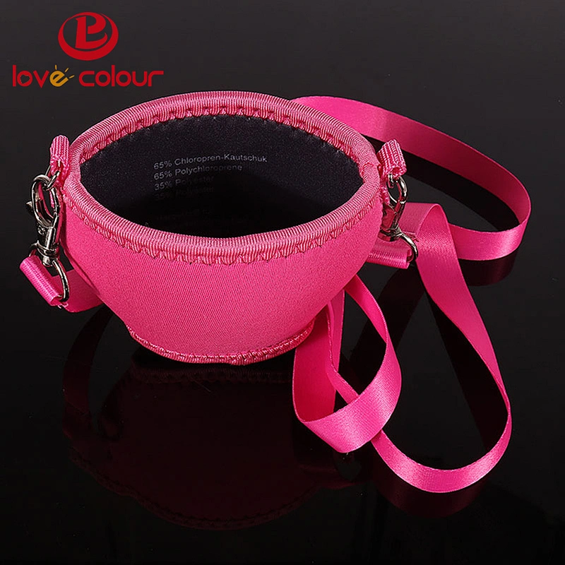 OEM Customized Logo Neoprene Wine Glass Cup Cooler With Necklace