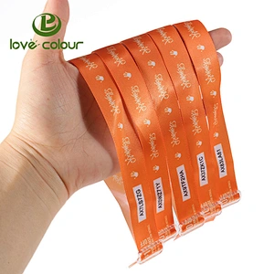 Custom fabric satin wristband with adjustable plastic buckle