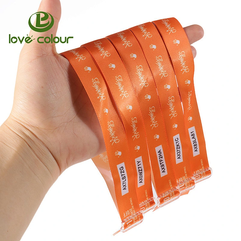Custom fabric satin wristband with adjustable plastic buckle