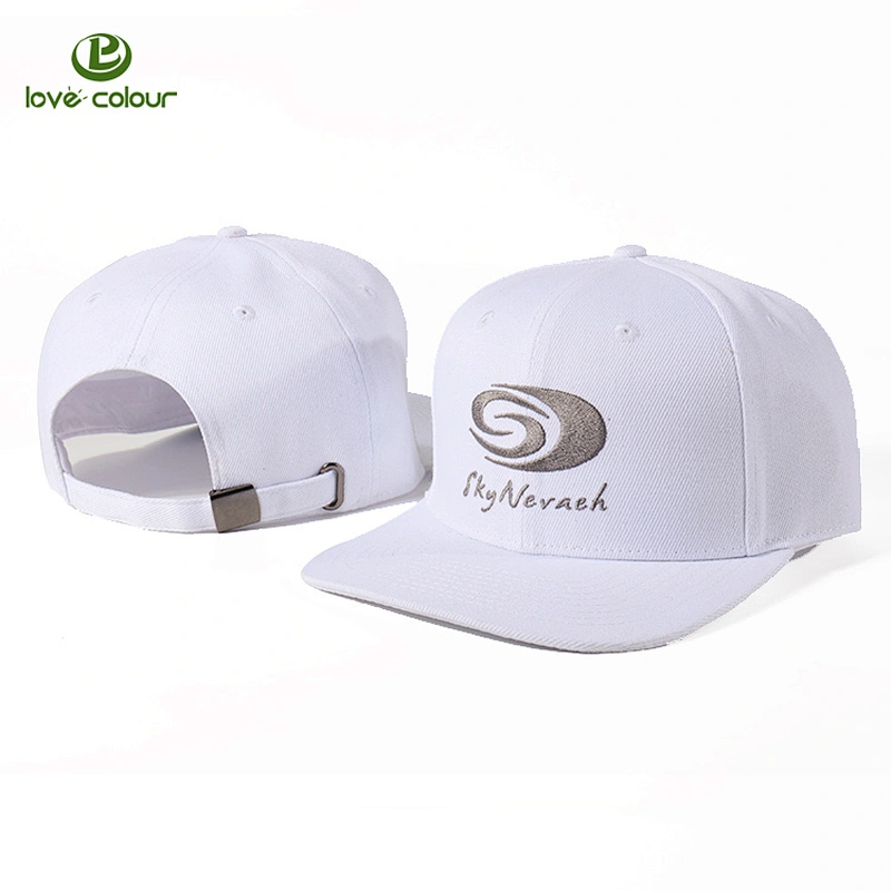 6 Panel Black Embroidered Custom Snapback Cap