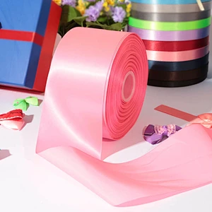 Customized polyester solid color satin ribbons for packing