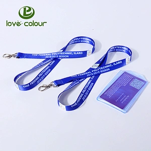 Fashion hard plastic id card holder custom polyester exhibition lanyards
