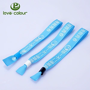 Factory directly sale custom adjustable plain polyester wristband with plastic lock