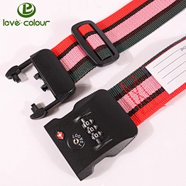 Customized Polyester Travel Suitcase Belt Luggage Straps With Tsa Lock