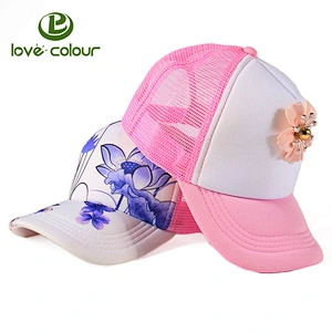 Promotional sample free light mesh baseball caps for girls