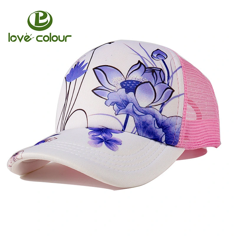 Promotional price custom red mesh baseball caps from lovecolour