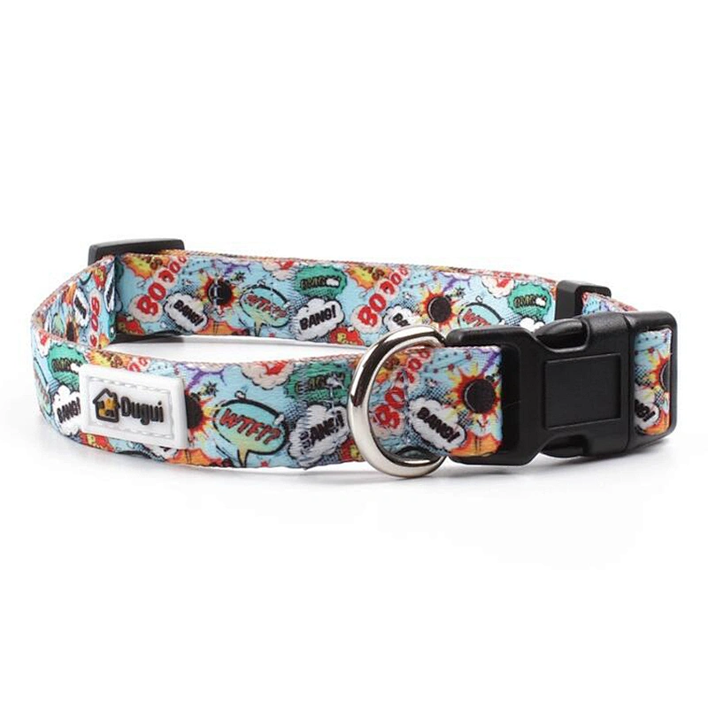 Custom pet accessories sublimation logo comfortable dog collar