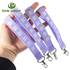 High quality custom nylon short wrist lanyard with keychain