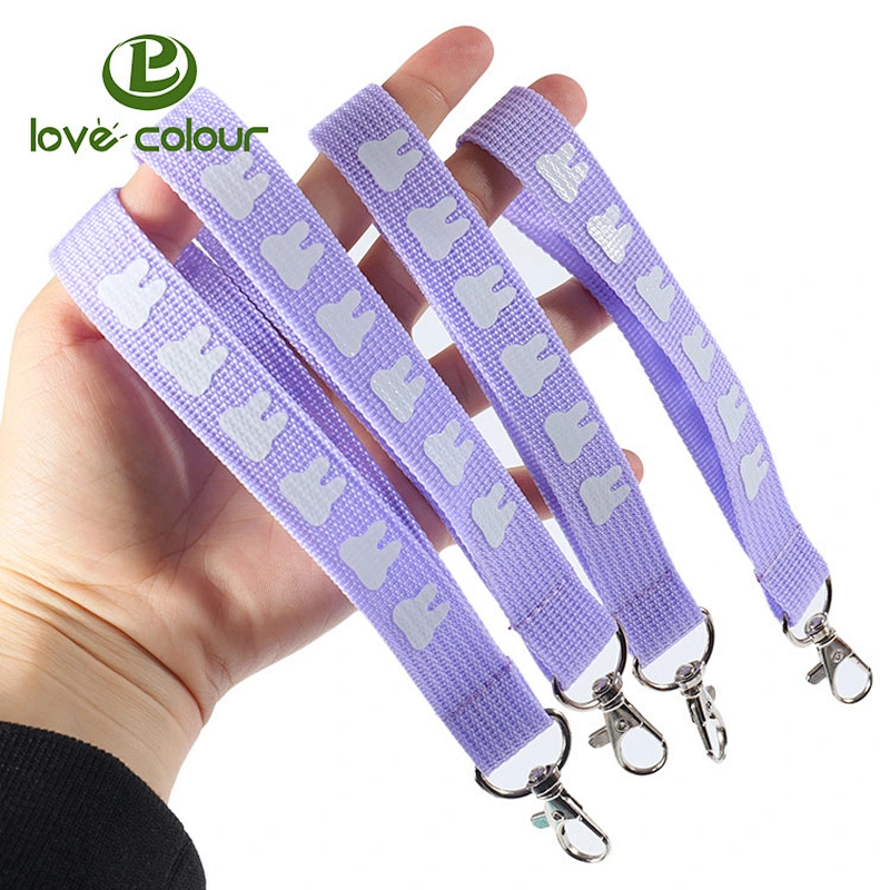 High quality custom nylon short wrist lanyard with keychain