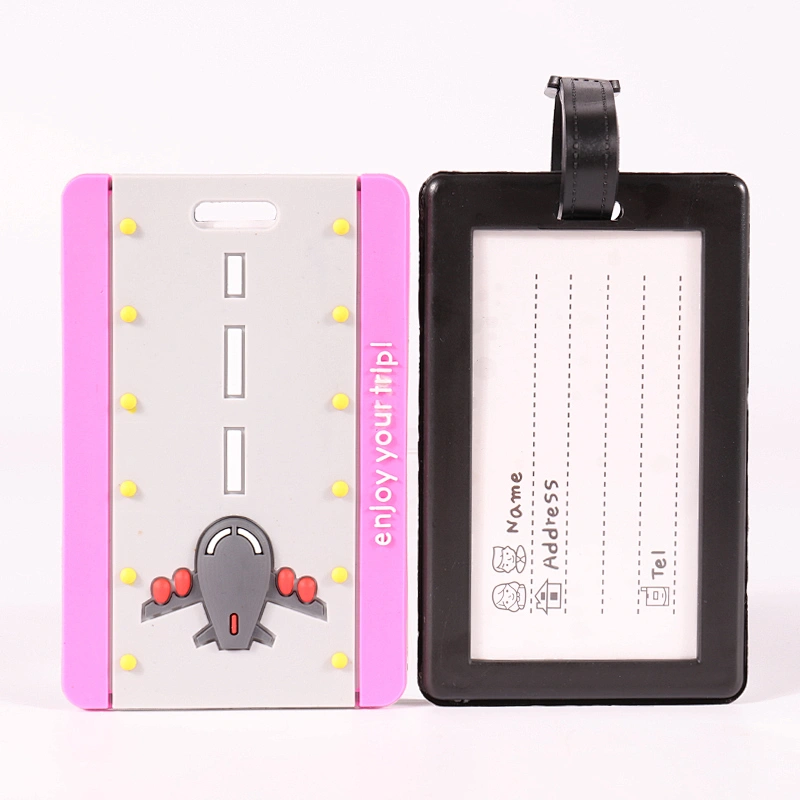 Silicone material eco-friendly airplane shape luggage tags custom