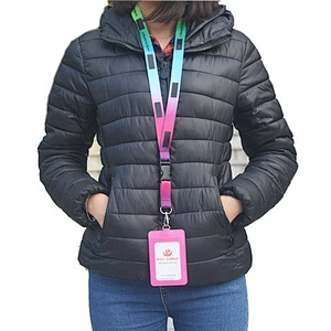 Polyester Sublimation Heat Transfer Printing Neck Keychain ID Card Badge Holder Custom Lanyard Strap