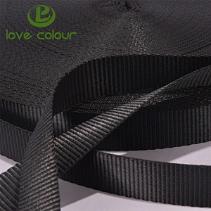 Custom black nylon webbing for bag or waistband