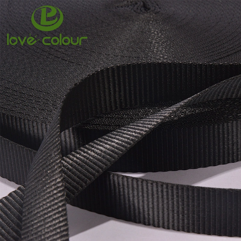 Custom black nylon webbing for bag or waistband