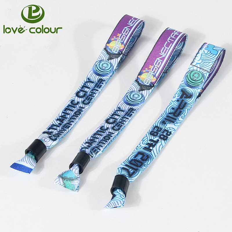 Promotional polyester custom printing fabric wristband bracelet
