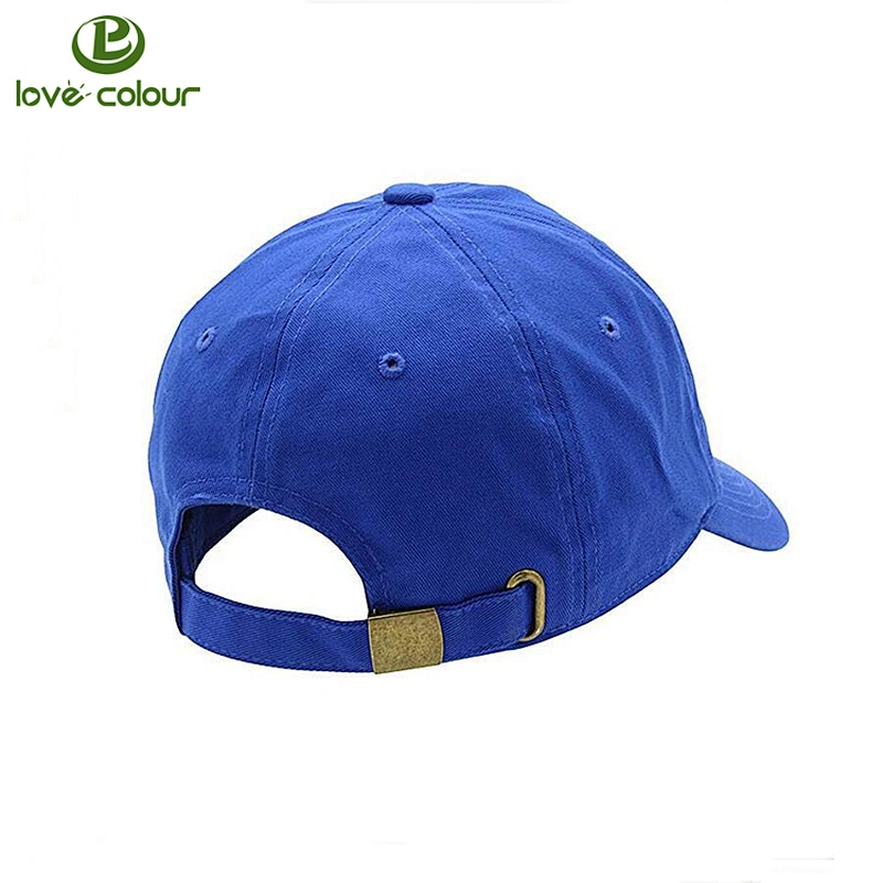 Customized logo cotton material blue blank baseball hat for travel
