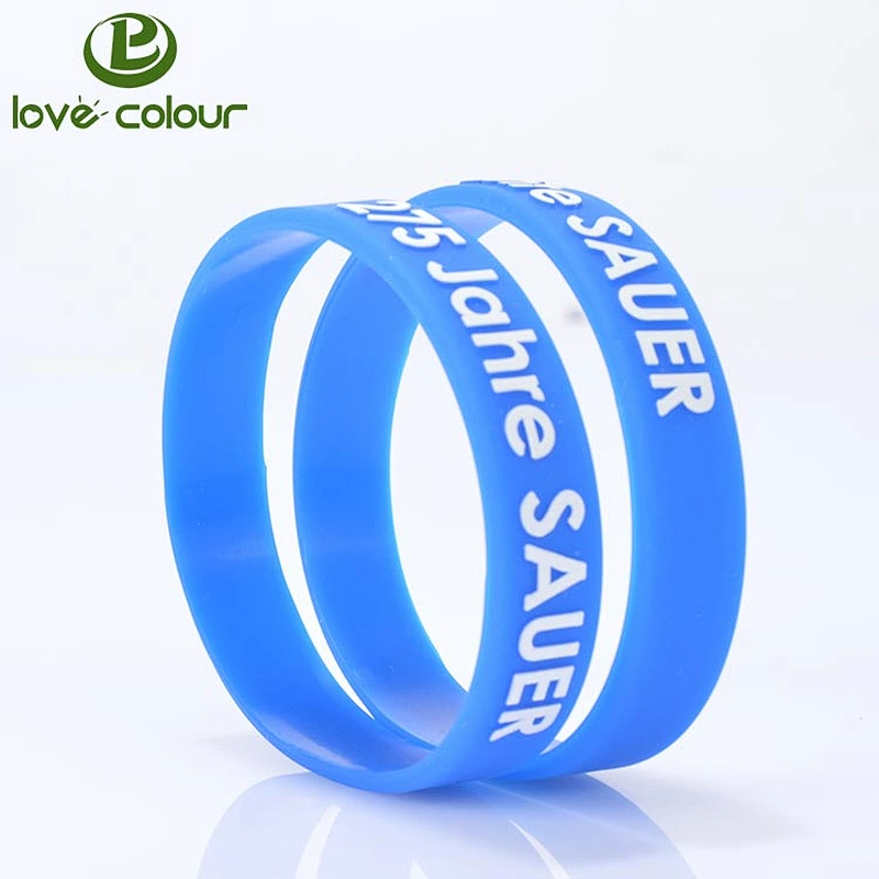 Custom engraved silicone bracelet colorful rubber wrist bands