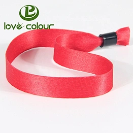 Cheap custom event wristband with plastic lock clip/fabric wrist band for wedding