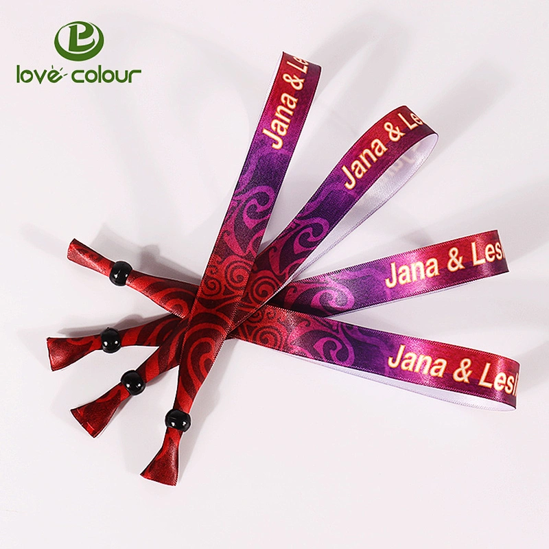 Custom no Minimum Polyester Satin wristband Bracelet For Advertising