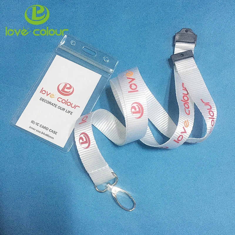Customized high quality polyester plain blank lanyards with card holder