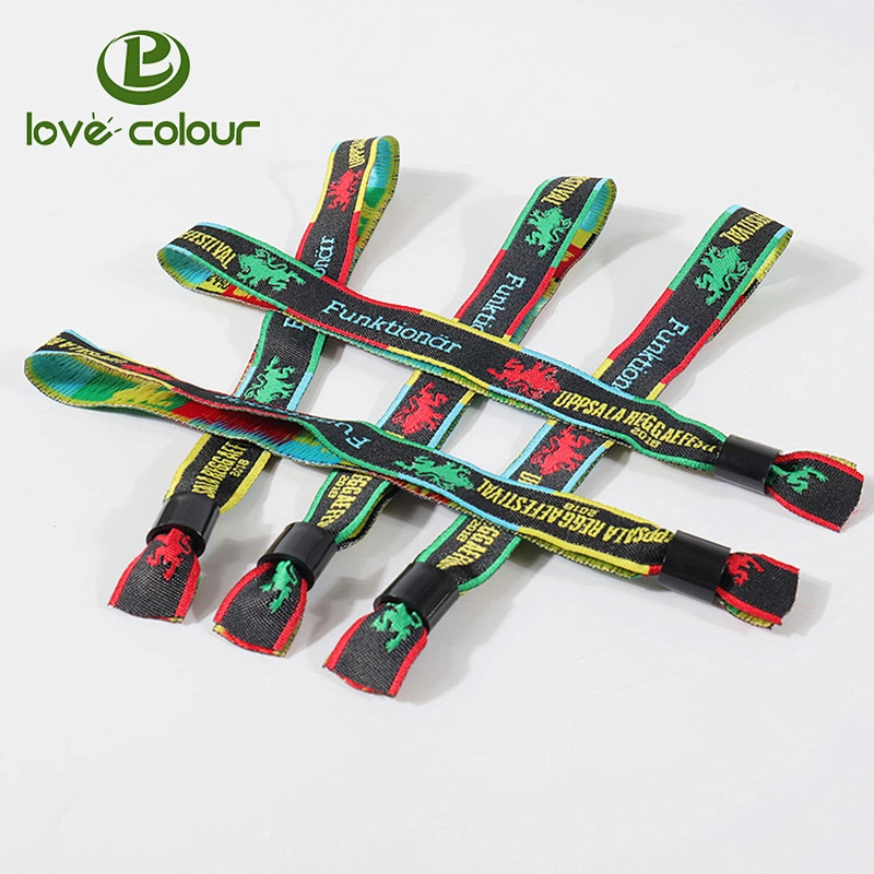 Cheap New Custom Event Disposable woven Polyester Fabric Bracelet