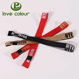 Polyester custom party safety id cloth wristband with plastic lock for festival