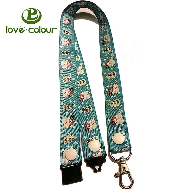 Custom Festival promotion gift sublimation printing Christmas ribbon lanyard