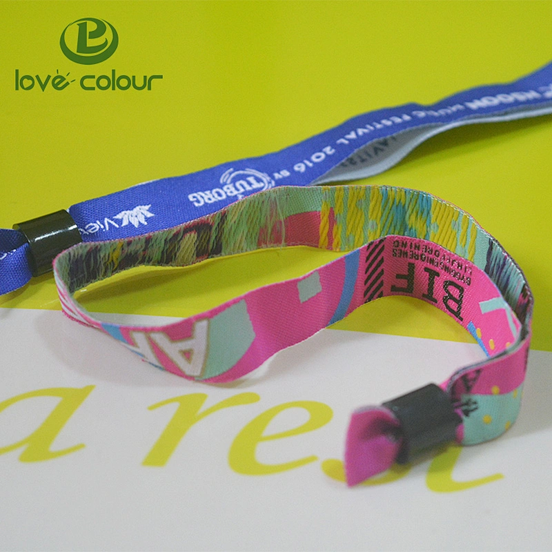 Factory custom polyester disposable festival woven wristband for events free design