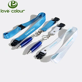 Factory direct custom soft polyester pen holder lanyards for advertising