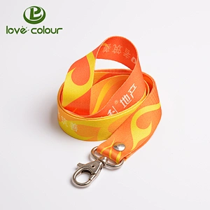 Custom fashion polyester ribbon lanyard strap