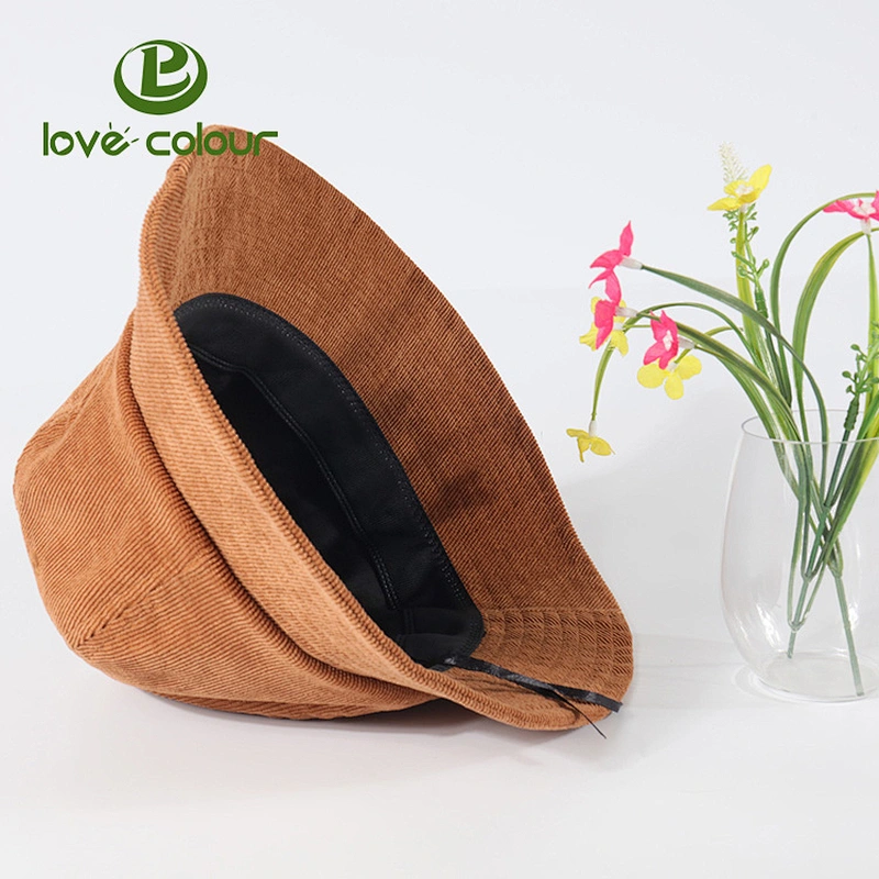 Promotional gift fashion custom cool corduroy fishman bucket hats