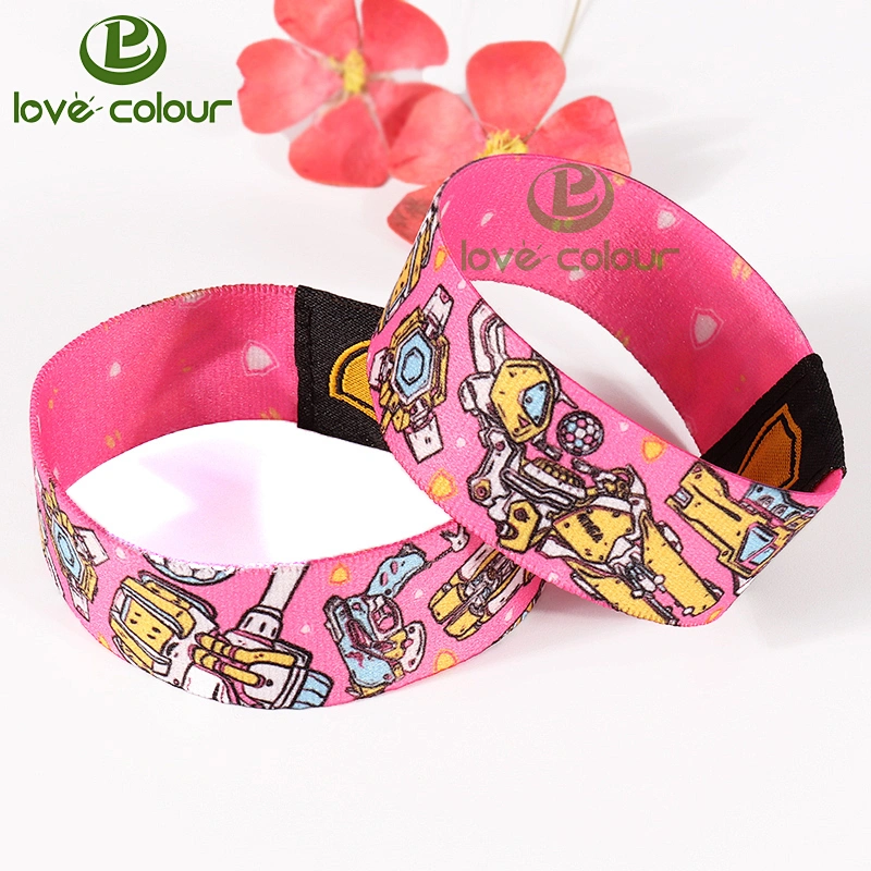 Custom Sublimation Printed Colorful Activity Party Elastic Wristband