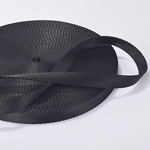 Custom 3/8 inch solid color wholesale nylon black fabric ribbon