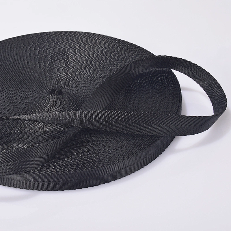 Custom 3/8 inch solid color wholesale nylon black fabric ribbon