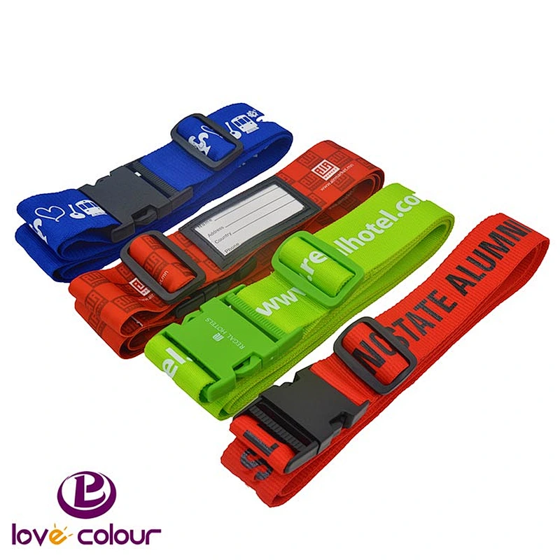 Custom New product polyester adjustable Luggage Strap belt with your logo