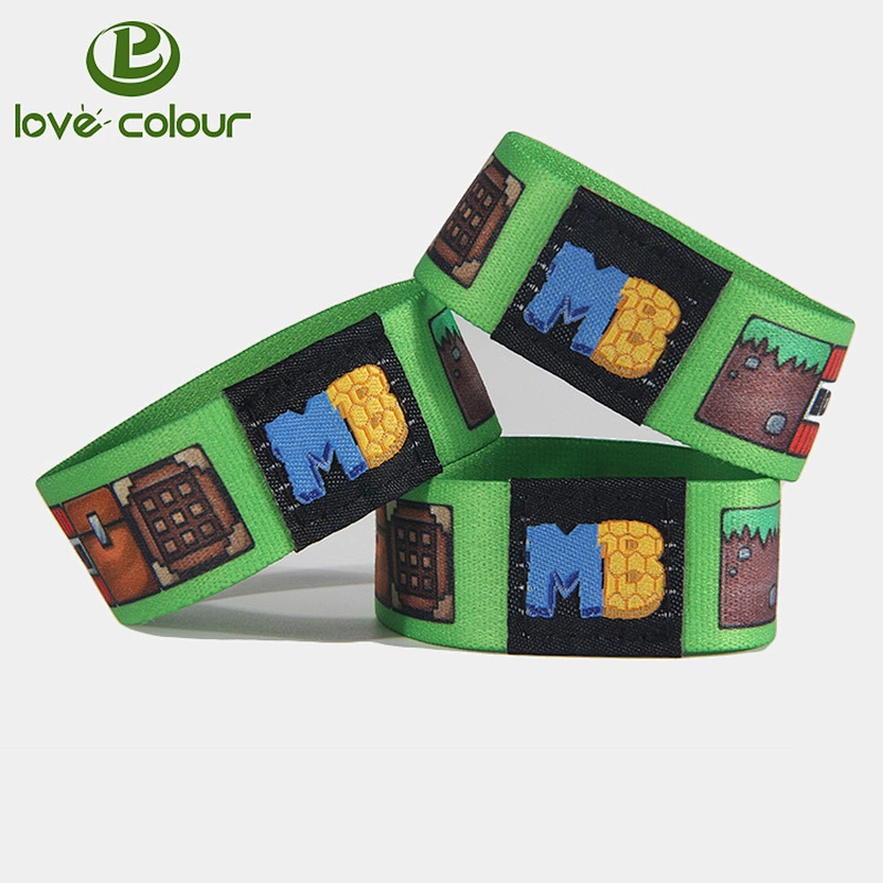Wholesale Cheap Custom printed Logo Fancy Elastic Wrist Band