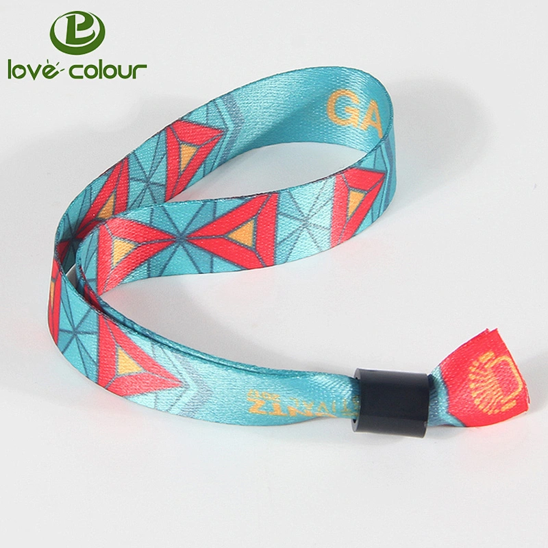 Top quality sublimation polyester bracelet one time use printed wristband for event