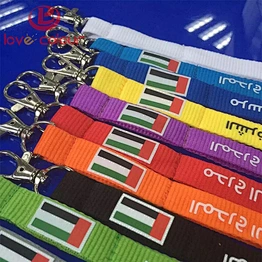 Personalized detachable flag polyester full color neck ribbon lanyard for event
