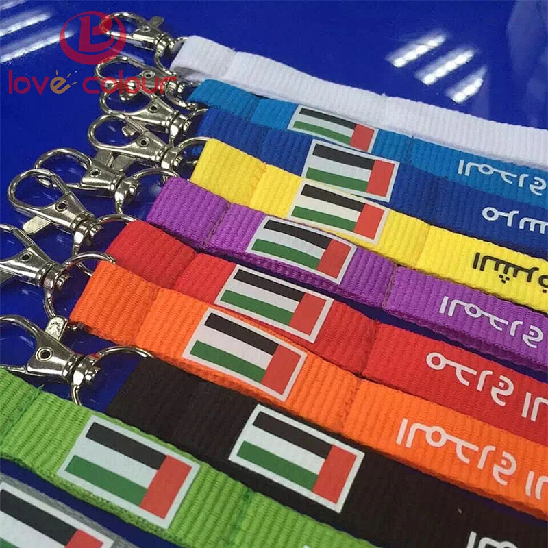 Personalized detachable flag polyester full color neck ribbon lanyard for event