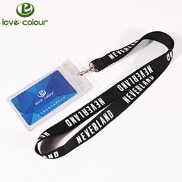 Factory wholesale waterproof pvc soft horizontal badge id card holder with strap for exhibition visitor