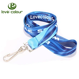 Guangzhou factory custom polyester sublimation lanyard strap with hook