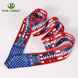 Polyester sublimation sport medal lanyard ribbon with custom logo