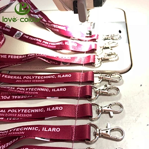 Polyester custom cmyk submliamtion printing your logo dark red lanyard