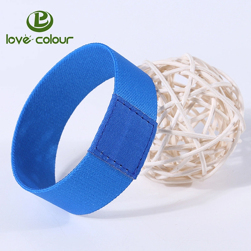 Custom promotional gifts friendship blank blue fabric elastic wristband